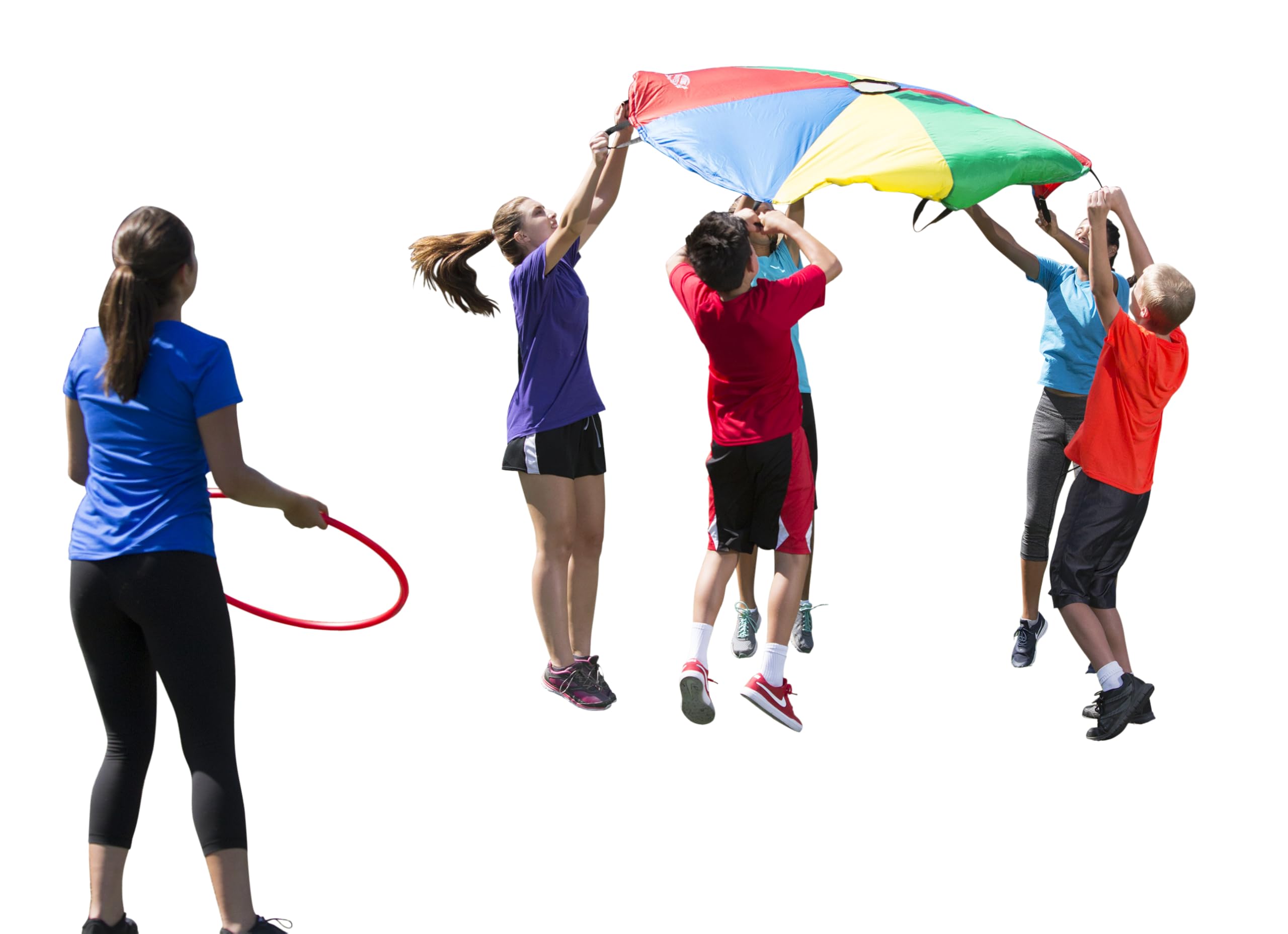 Sportime GripStarChute Parachute with 8 Handles, 6 Feet, Multiple Colors,1361476