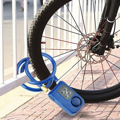 Chain Lock for Bike with Alarm, Y787 Smart Alarm Lock AntiTheft Motorcycle Chain Lock for Scooter/Stroller/Gate Blue