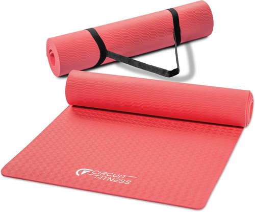 Circuit Fitness by Marcy Non-Slip Yoga Mats - Multi-Purpose, Thick & Colorful with Carrying Strap