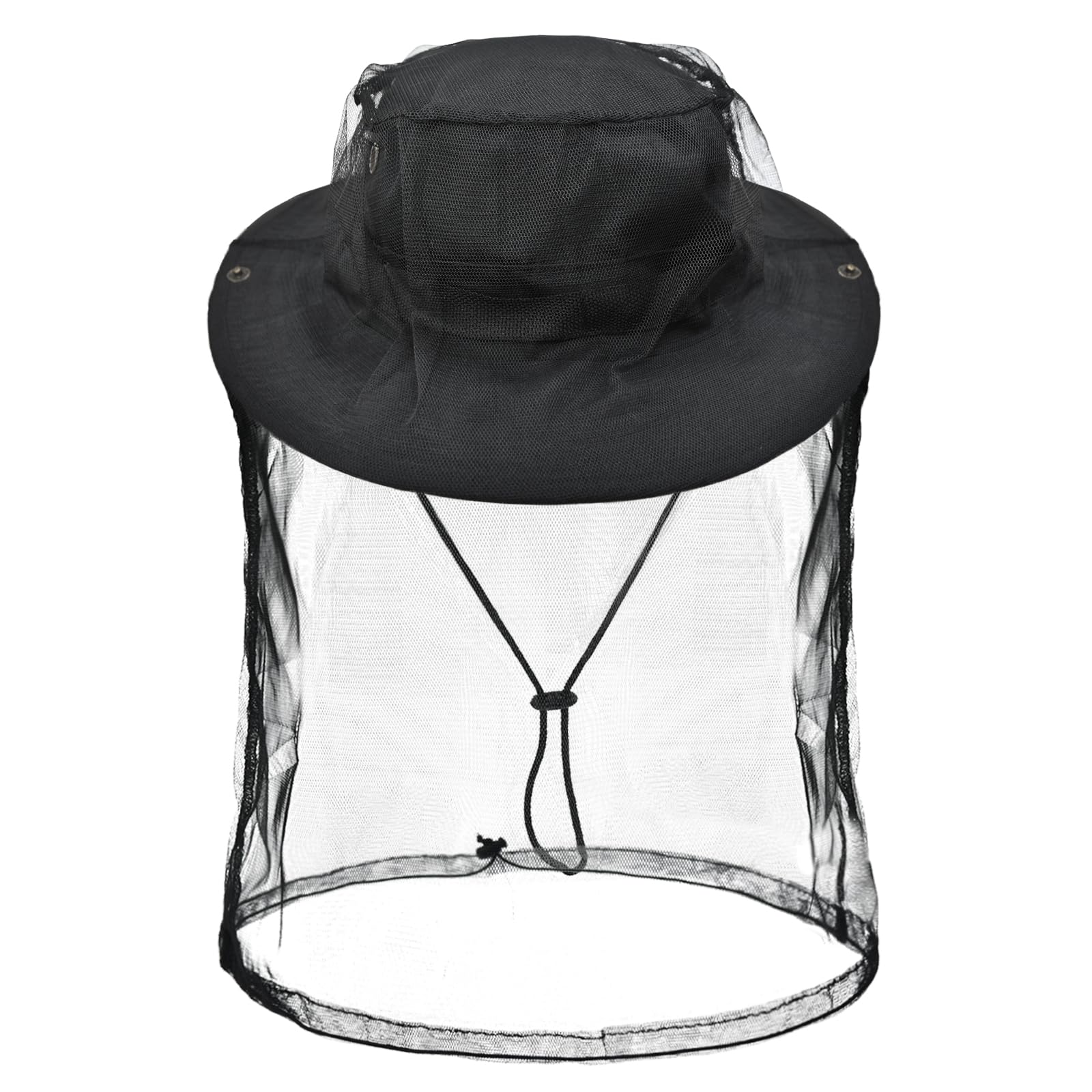 Sun Hats for Men Women Bucket Hat UPF 50+ Boonie Hat Foldable UV Protection Hiking Beach Fishing Summer Safari with Removable Head Net Mesh(1pack-Black)