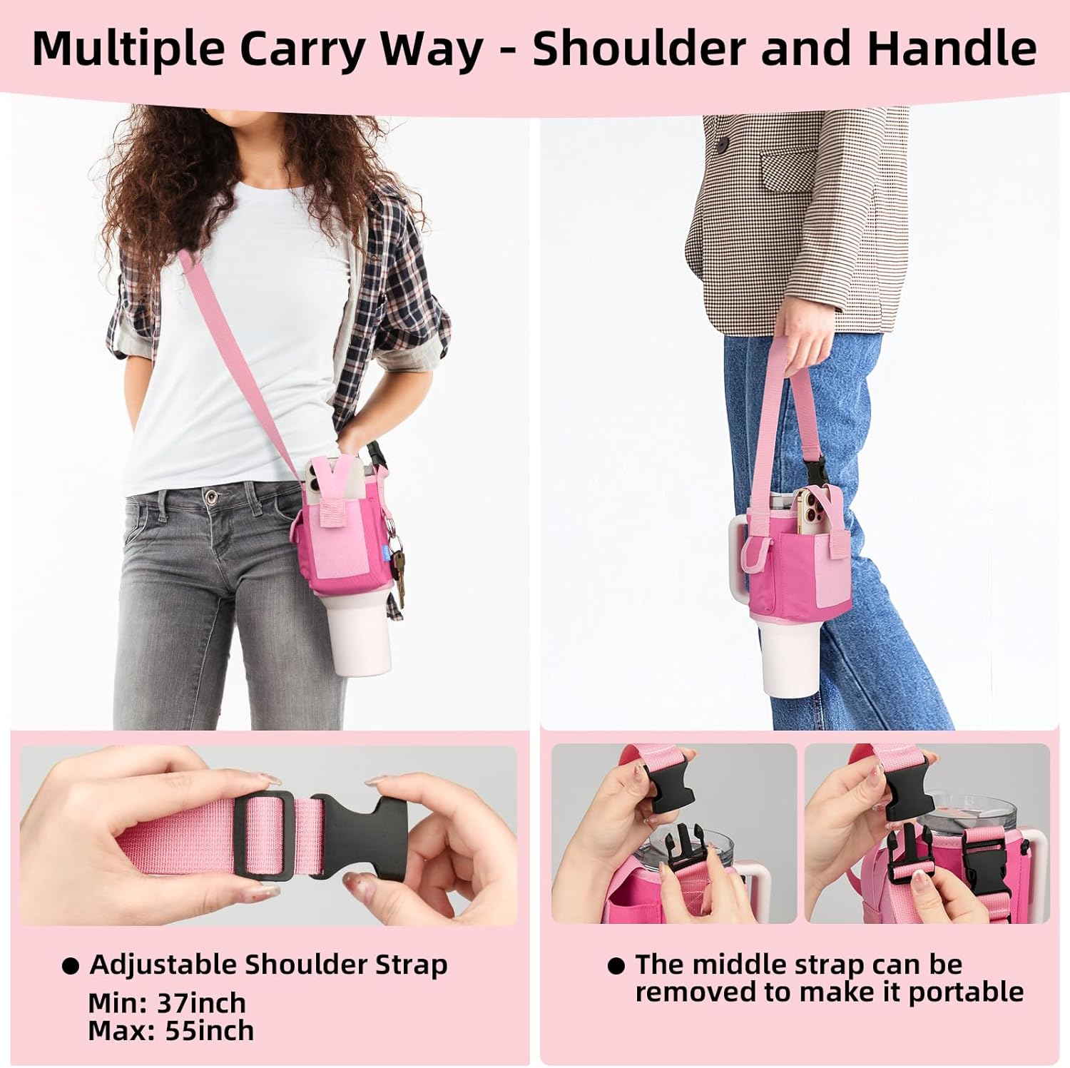 Xxerciz Carrier Bag - Crossbody Bag for Stanley 40 oz Tumbler with Phone Holder & Adjustable Strap