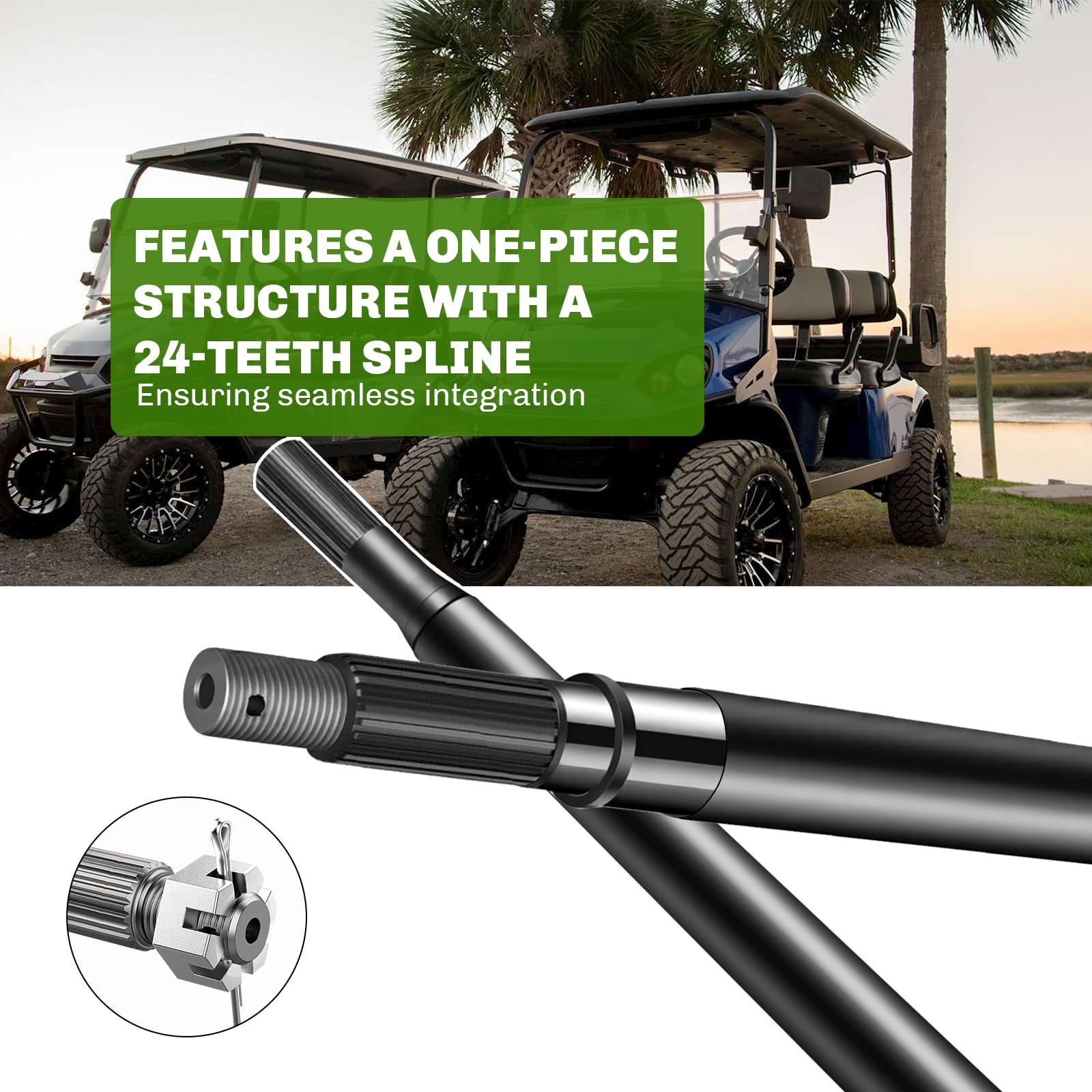 seosstt for 1994-2013 EZGO TXT Medalist Electric Golf cart Rear axle, Suitable for Golf cart Driver Side and Passenger Side Rear axle, can Replace The Original Factory Number 20377-G11 and 20377-G12