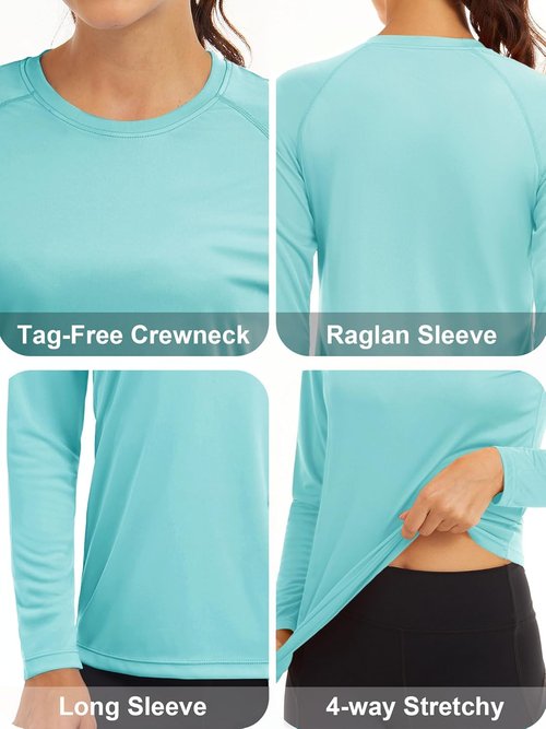 MAGCOMSEN Women's Long Sleeve Sun Protection Shirt - UPF 50+ for Hiking, Fishing & Workouts