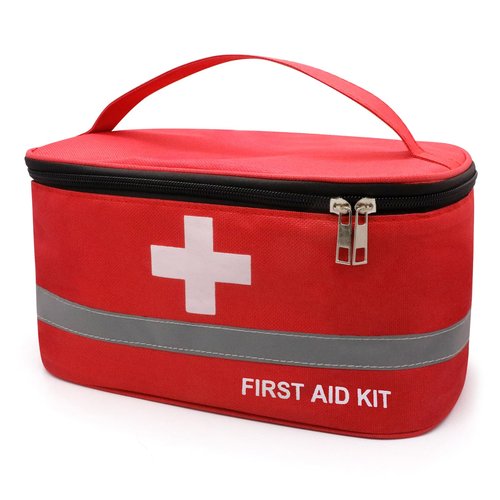 Faylapa Empty First Aid Bag, 10.2x5.5x5.5 inches Portable Outdoor First Aid Medical Storage Bag, Multi-Function Emergency Medicine Storage Organizer for Home Outdoor Travel Car Camping Hiking