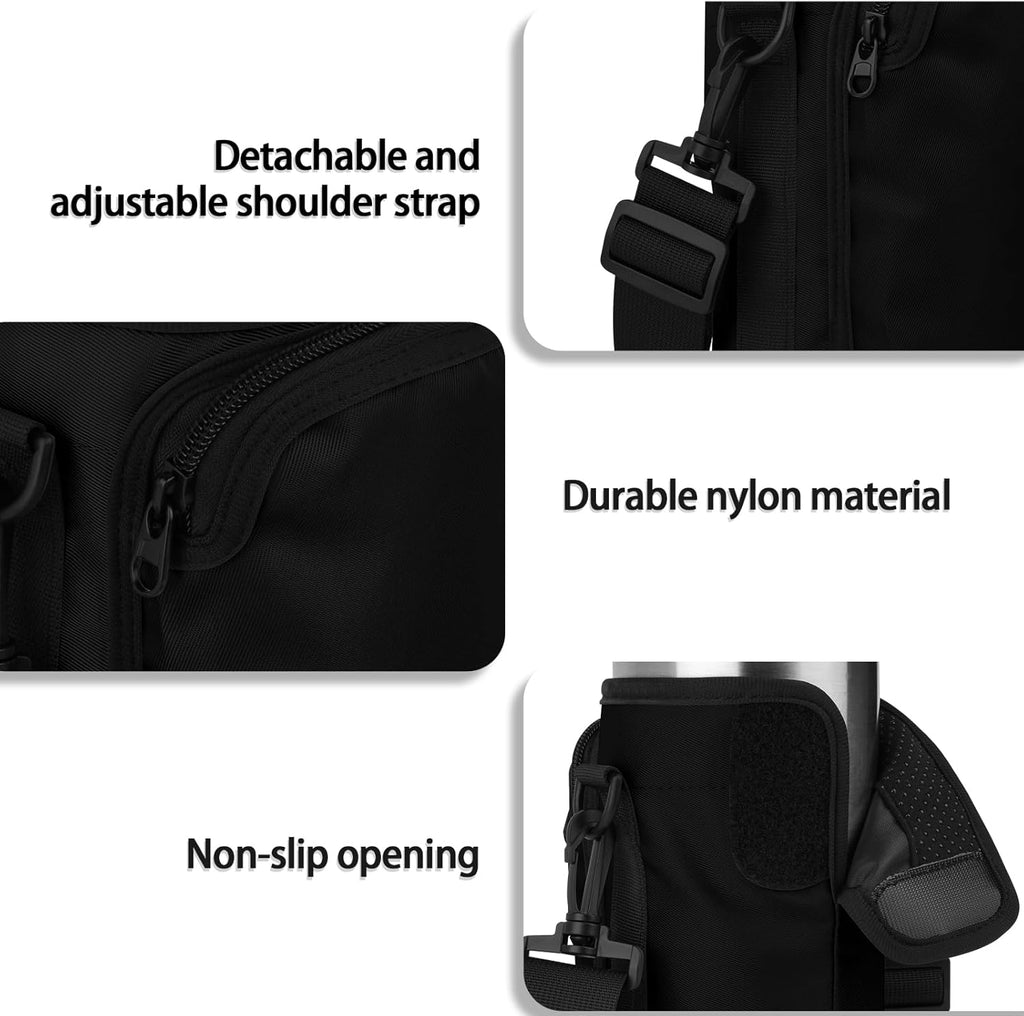 Xxerciz Water Bottle Carrier Bag - Adjustable Strap Holder for Yeti Rambler 30 oz Tumbler | Perfect for Camping & Travel