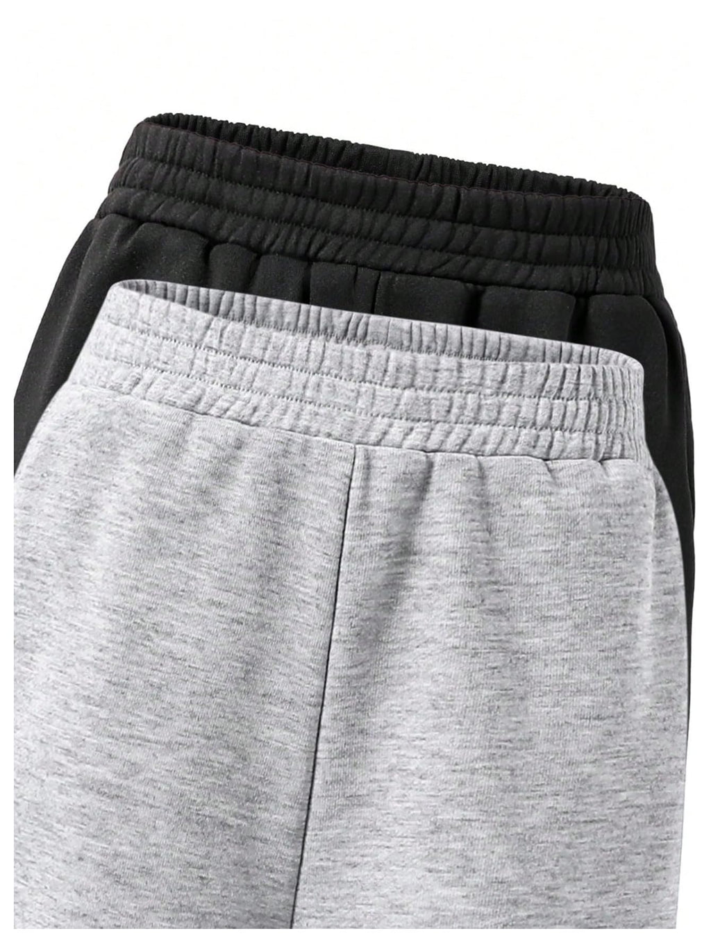 RoseSeek Girl's Baggy Sweatpants Elastic Waist Wide Leg Pants Joggers Track Sweat Pants Trouser 2 Pack Black Grey 12Y