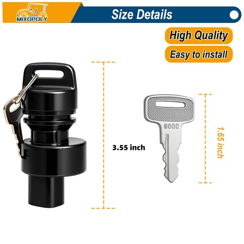 MIXOPOLY Ignition Key Switch Assembly for Yamaha G22, G29/Drive, Drive 2 Golf Cart, Stater Switch Replace OEM JW1-H2510-00 JU2-H2510-10 JU2-H2510-20