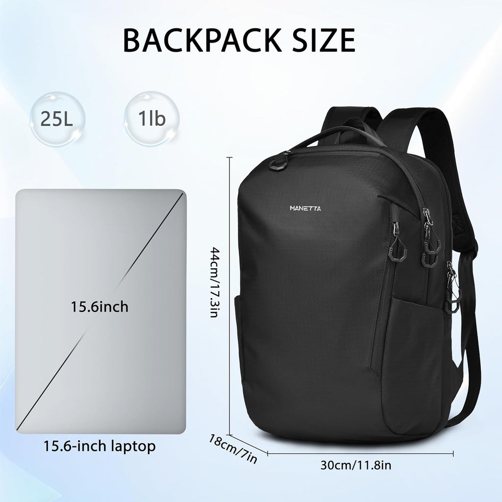 Skiennix Laptop Backpack - Minimalist, Abrasion & Water Resistant, 25L Lightweight Daypack for Work & Leisure