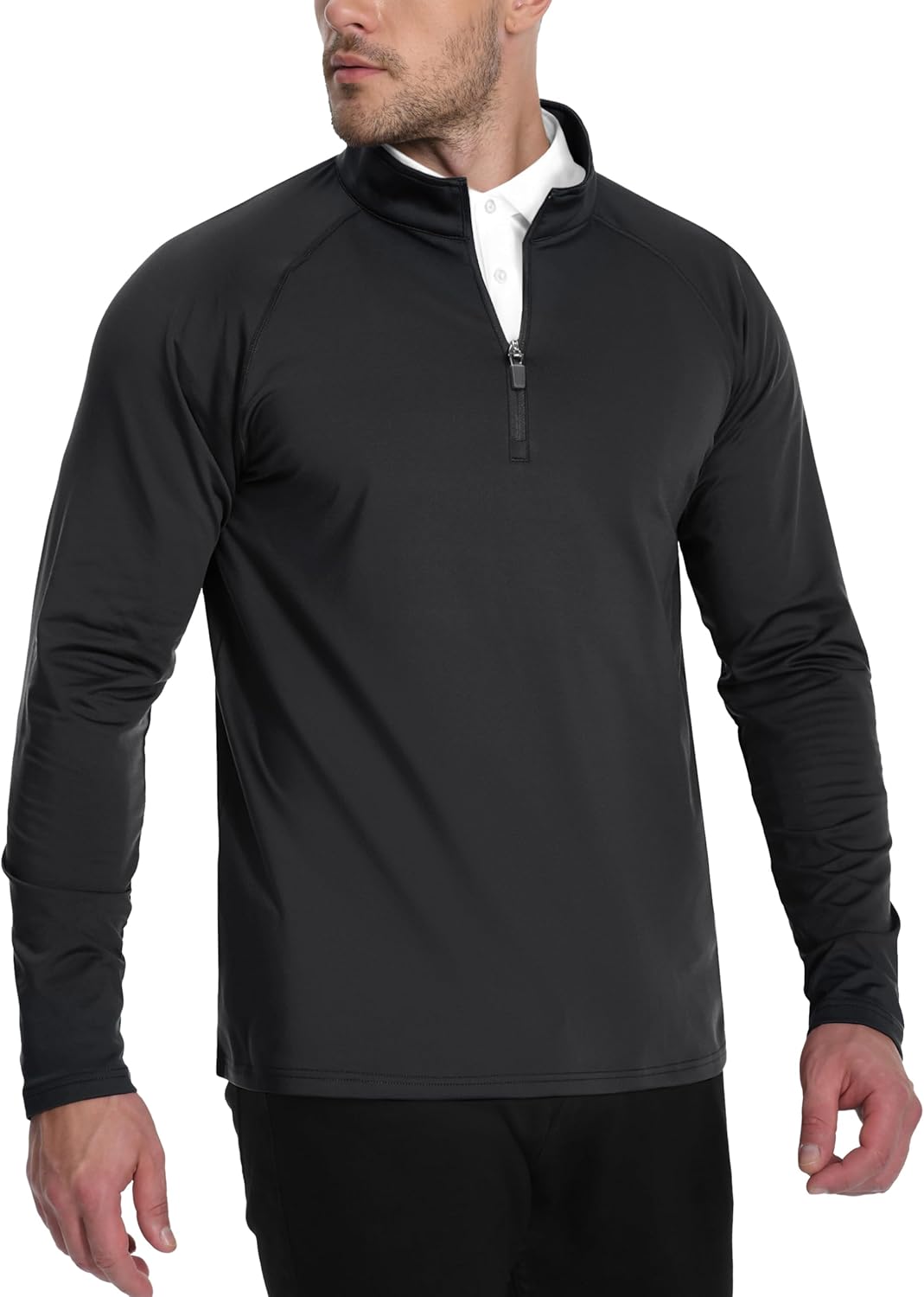 TACVASEN Men's Quarter Zip Pullover - Fleece Lined Thermal Golf Shirt | Warm Winter Sweatshirt