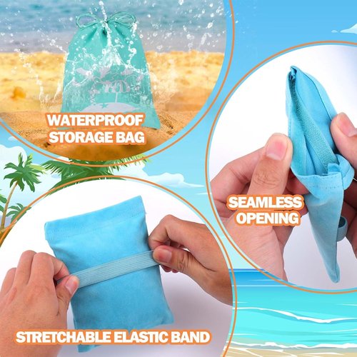 Mity Rain Sand Remover Mitt - Essential Beach Sand Eraser Wipe for Kids & Women | Blue, Talc-Free