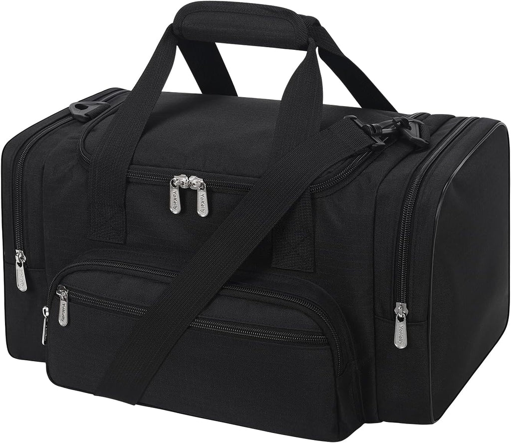 Skiennix Small Duffel Bag - 17-Inch Carry-On Weekender for Travel & Gym - Black (17x10x9 in)