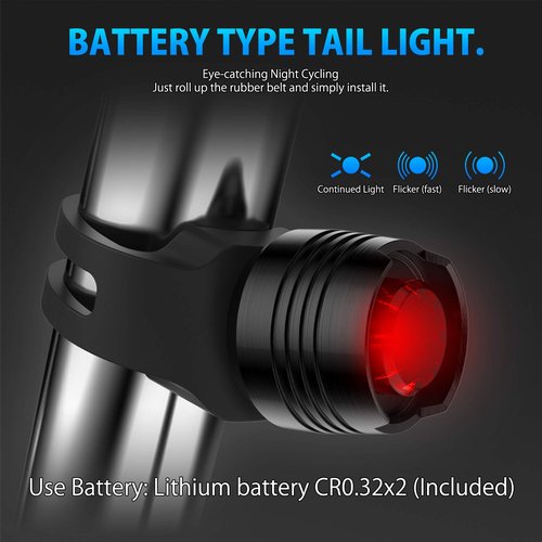 VLOXO Bike Speedometer with Bike Light Set, IP65 Waterproof Bicycle Odometer with Horn LED Front & Tail Light USB Rechargeable Bicycle Computer Black