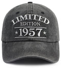 69th Birthday Gifts for Women Men, Limited Edition 1957 Birthday Decorations Baseball Cap, 69 Years Old Retirement Gifts for Dad Mom Grandpa Grandma Black