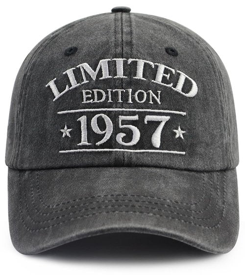 69th Birthday Gifts for Women Men, Limited Edition 1957 Birthday Decorations Baseball Cap, 69 Years Old Retirement Gifts for Dad Mom Grandpa Grandma Black