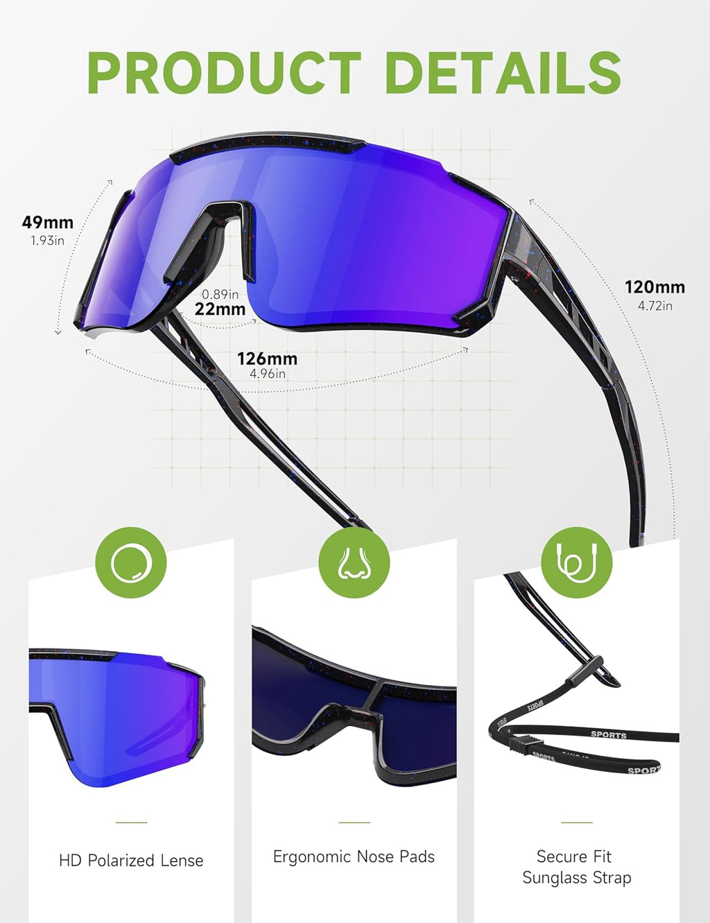Skiennix Kids Polarized Baseball Sunglasses - UV Protection Sports Eyewear for Ages 3-12 | Boys & Girls