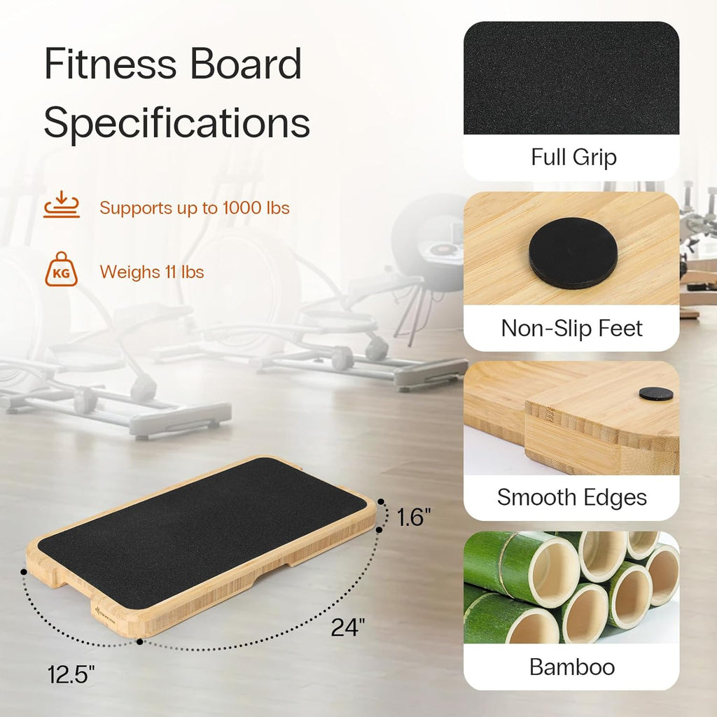 StrongTek Resistance Band Training Platform - Heavy-Duty Bamboo Board for Safe Workouts | 1000 lbs Capacity