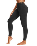 Stelle Workout Ribbed Seamless Leggings for Women High Waist Tummy Control Gym Leggings Athletic Yoga Pants(Black, M)