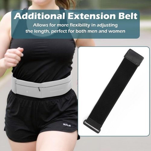 Lsnisni Slim Running Belt - Adjustable Waist Pack with Water Bottle & Towel Holder | Medium Grey