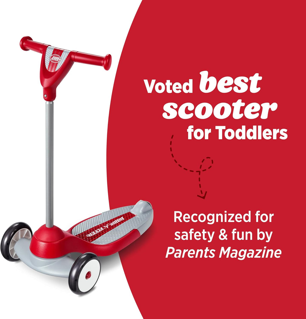 Radio Flyer My 1st Scooter - Red 3-Wheel Design for Kids Ages 2-5 | Extra Wide Base & Easy Foot Brake