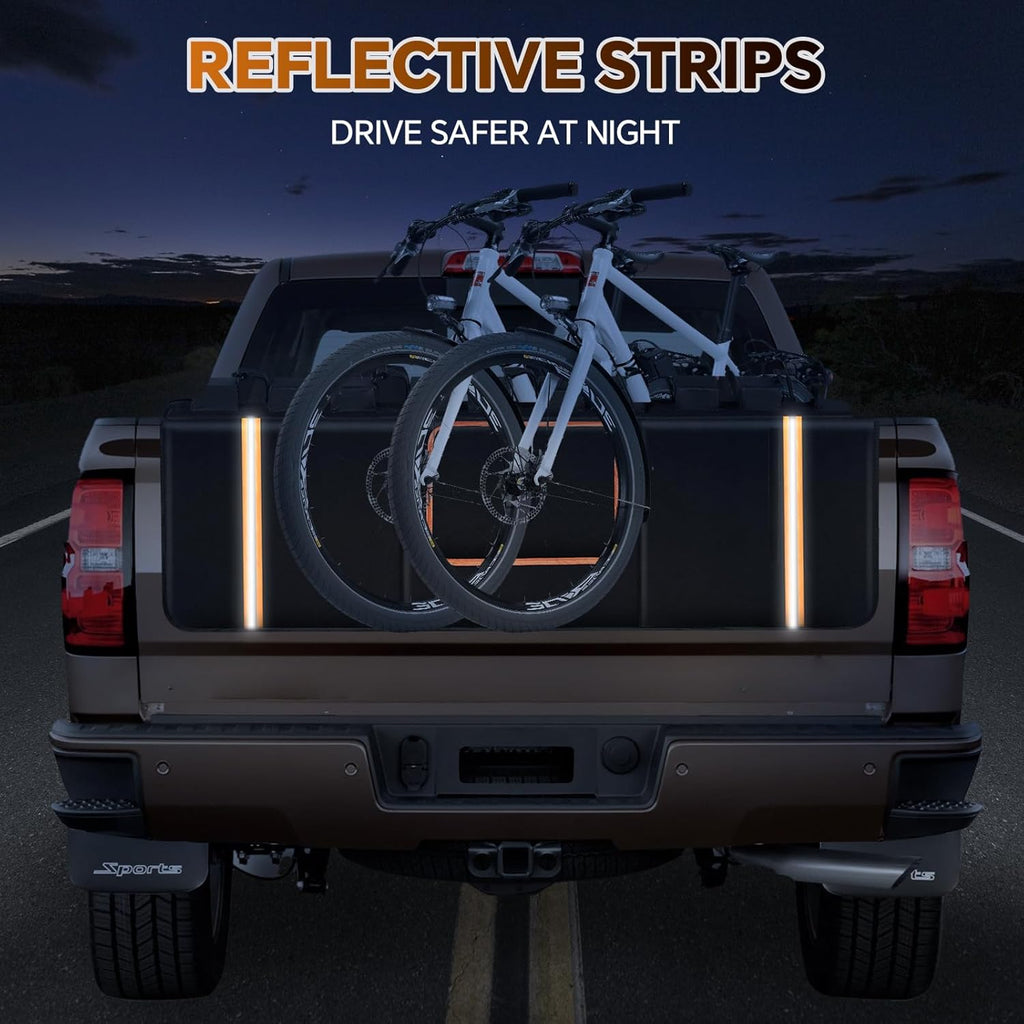 Tailgate Bike Pad, Upgraded Fixtures 600D Wear-Resistant Waterproof Fabric, Tailgate Pad for Mountain Bike, Universal Pickup Truck Tailgate Pad with 2 Reflective Strip and Tool Pocket, Lengths 51"