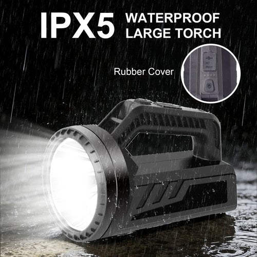 Rechargeable LED Spotlight Flashlight, Portable Camping Lantern 4800mAh, 7 Light Modes &Waterproof, Super Bright Handheld Spotlight for Hurricane Emergency, Outages, Camping, Hiking
