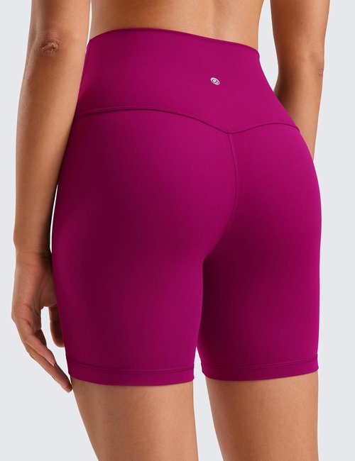 CRZ YOGA Biker Shorts - High Waisted ButterLuxe Spandex for Women | 6" Length for Comfort & Style