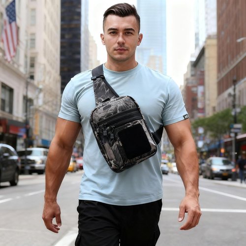 YUNCAIMAOYI Crossbody Shoulder Bag for Men - Ccw Sling Bag - Tactical Crossbody Bag (Purple)