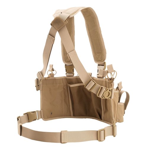 TACNEX Chest Rig with Removable Mag Pouches Customizable MOLLE Panel Modular Gear Carrier Harness (Brown)