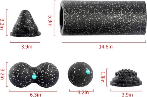5-in-1 Foam Roller Set by [Brand Name] - Ultimate Muscle Recovery Kit for Back, Legs & Full Body Relief