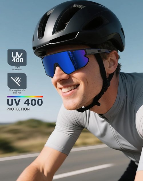 KALIYADI Polarized Sunglasses - UV400 Protection Sports Glasses for Men | Ideal for Cycling & Running