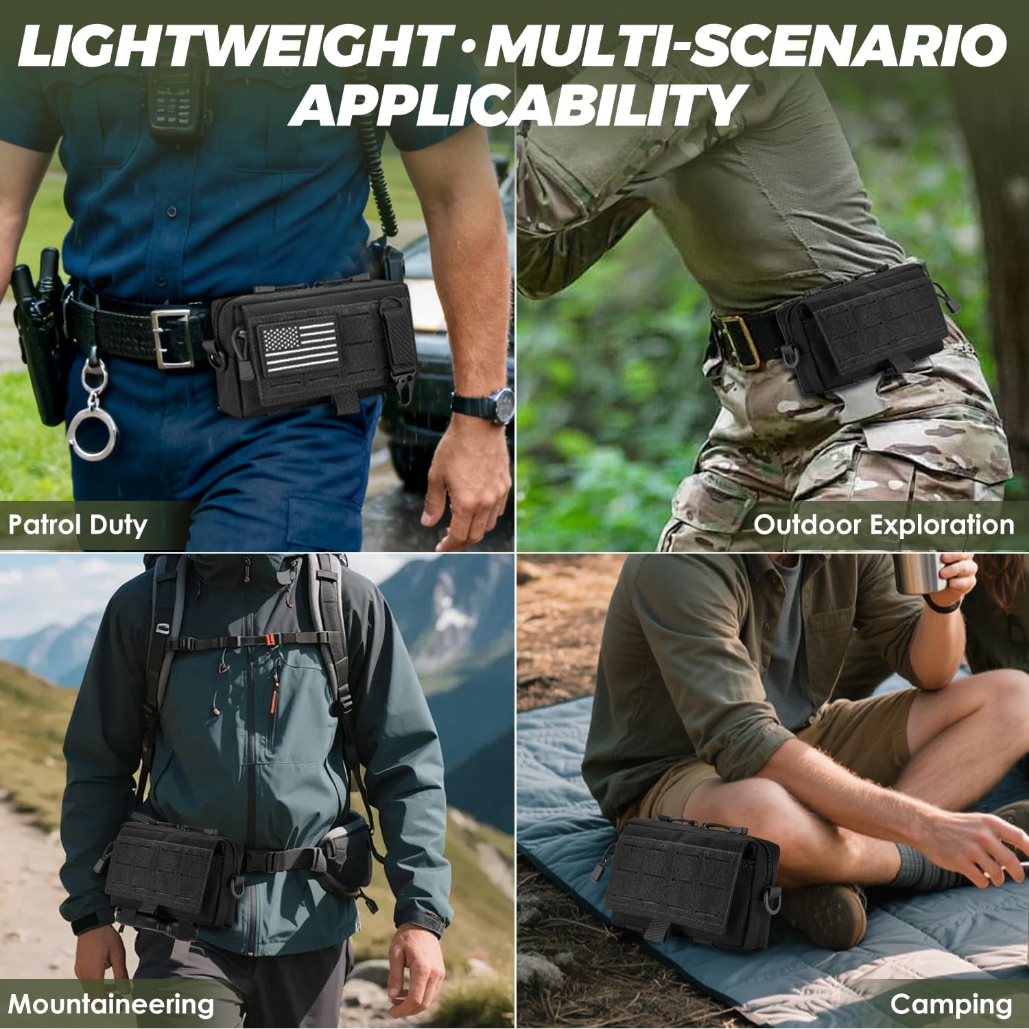 Skiennix Tactical Molle Admin Pouch - EDC Organizer with Quick-Access Zipper for Outdoor Use
