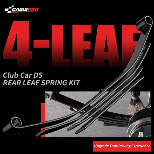 CASISPRO Heavy Duty Golf Cart Rear 4-Leaf Spring Kit for Club Car DS 1982-UP, Club Car Rear Leaf Spring Kit with Bushings & Sleeves, OEM# 102006501 1014675 1011149 1012618 1012324 1010974