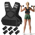 Adjustable Weighted Vest, 4-10lb Vest with 6 Ironsand Weights and Large Pocket, Weight Vest for Men Women Strength Training, Running, Walking