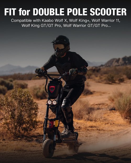 stio Waterproof Storage Bag Compatible with Kaabo Wolf King GT Pro Wolf Warrior Kick Scooter Multi-Purpose Front Hanging Bag Handlebar Portable Bag for Double Pole Scooter Original Accessories