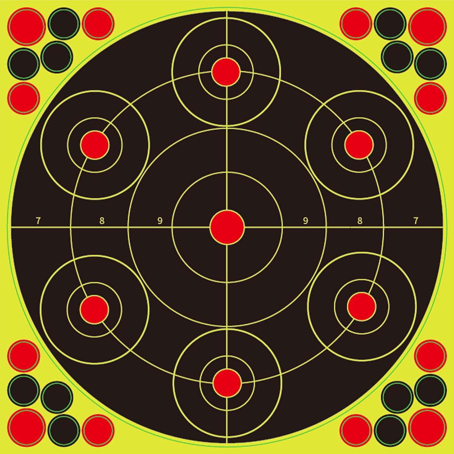 Reactive Fluorescent Shooting Targets by Splatter | 12x12” Adhesive Feedback Stickers for Range Training