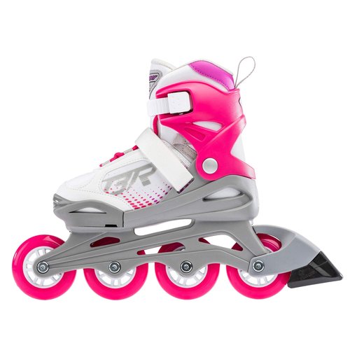 Bladerunner by Rollerblade Phoenix Girls Adjustable Fitness Inline Skate, White and Fuchsia, Junior, Value Performance Inline Skates, Youth Junior 1 to 4