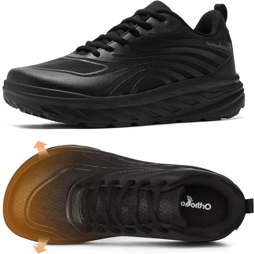 Skiennix Men's Orthopedic Diabetic Running Shoes - Comfortable Arch Support for Heel Pain Relief | Wide Fit Sneakers