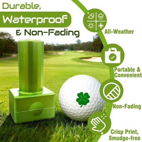 Golf Ball Stamp - Quick-Dry Permanent Marking Tool, Reusable & Waterproof Golfing Stamper - Ideal Gift for Golfers, Dads, Retirement, Durable Golf Accessory for Father’s Day, Christmas & Birthday