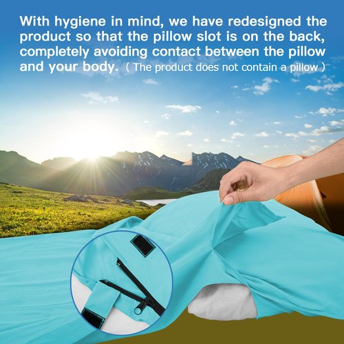 JAICOM Sleeping Bag Liner, Travel Sheets & Adult Sleep Sack, Ultralight and Portable Summer Sleeping Bag - Ideal for Backpacking, Hotels and Hostels, Business Trips, Camping