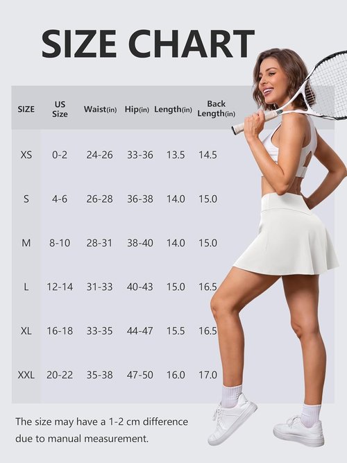 DLOODA Tennis Skirts for Women - High Waisted Pleated Athletic Skorts with Pockets | Perfect for Golf & Pickleball