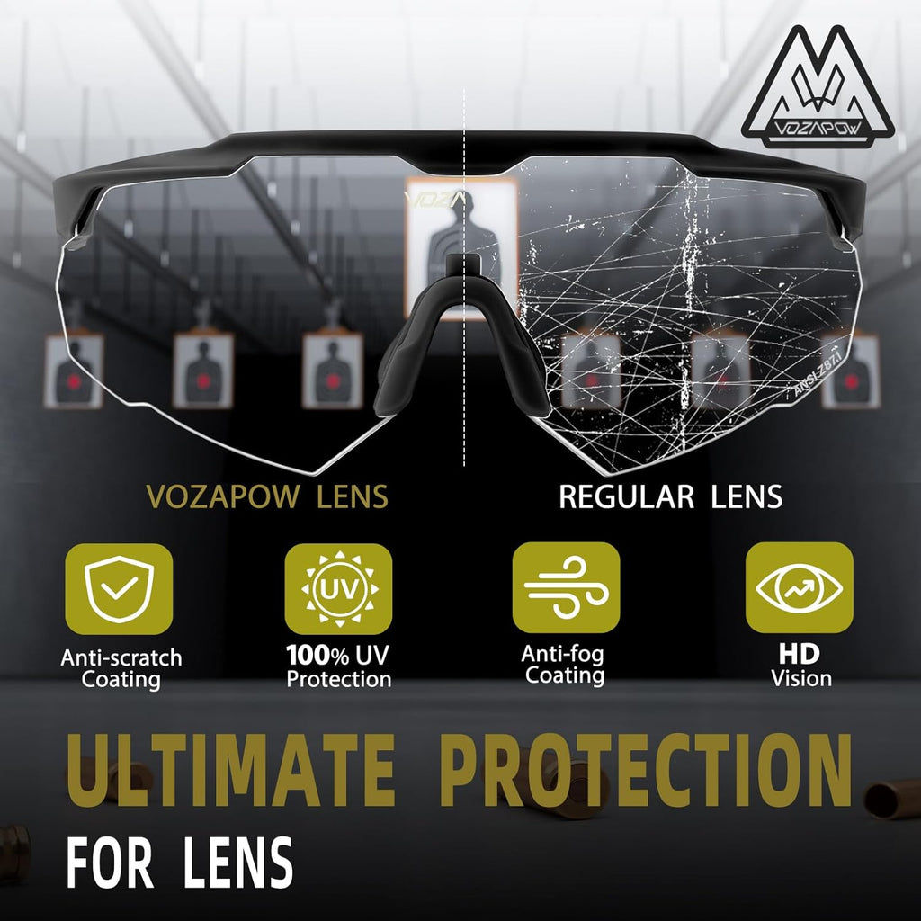 Skiennix Shooting Glasses - Anti-Fog High Definition Lenses | ANSI Z87+ Certified Tactical Safety Glasses for Men & Women
