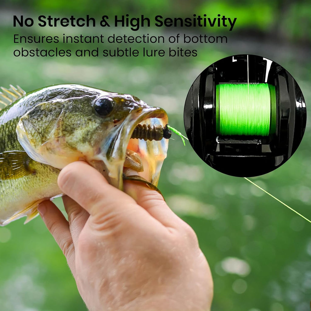 Pristis X8 Braided Fishing Line - 8-Strand Super Strong, Abrasion Resistant, 300 Yds Lime Green