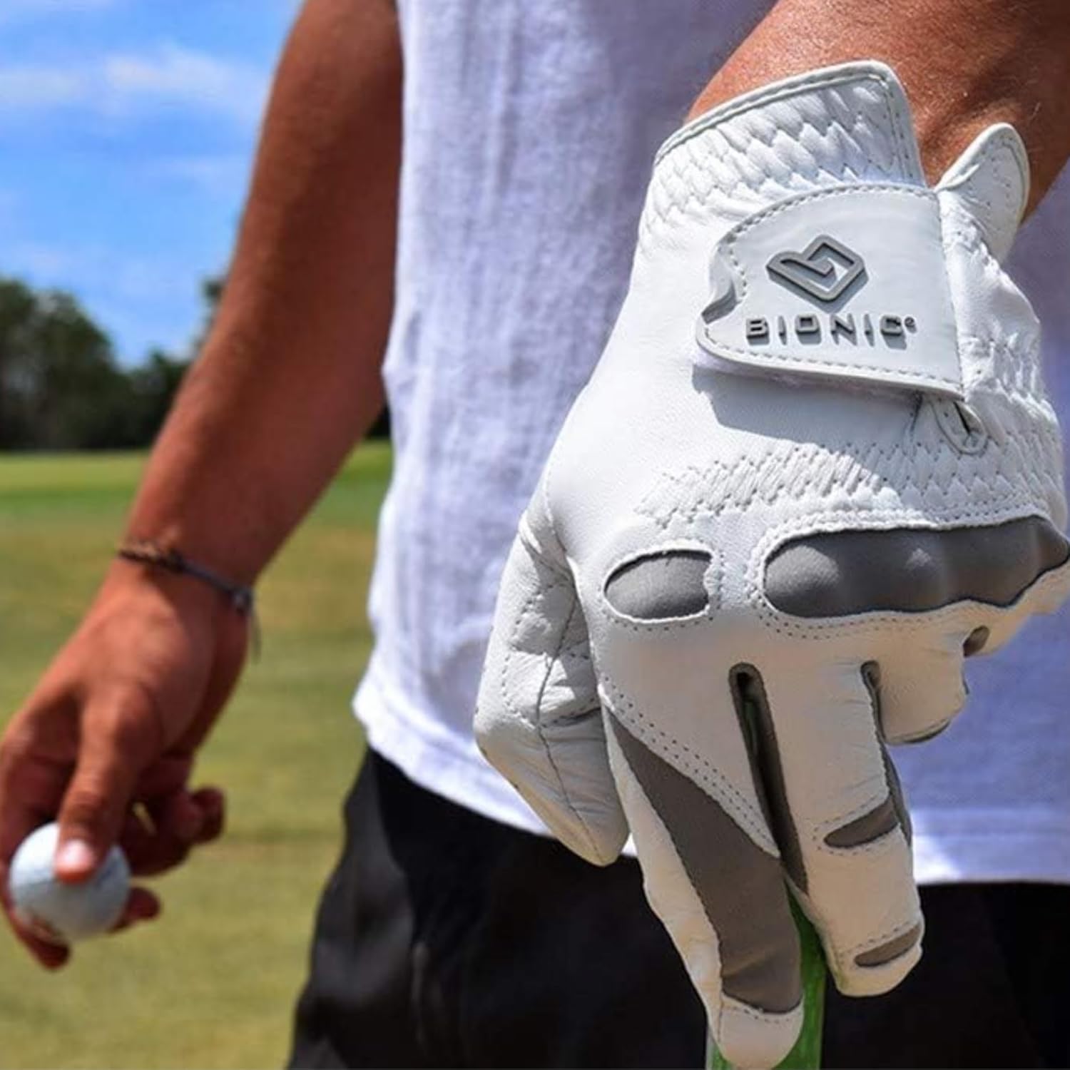 Bionic Golf Glove - Men's Performance Grip Pro - Premium Leather for Enhanced Comfort & Control