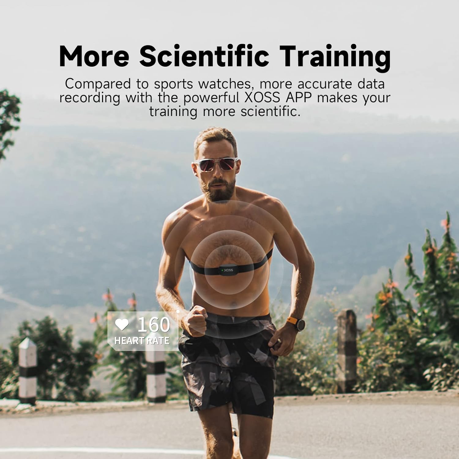 XOSS X2 Chest Strap Heart Rate Monitor Bluetooth 4.0, IP67 Waterproof Heart Rate Tracker Sensor, Wireless Heart Rate with Chest Strap Health Accessories