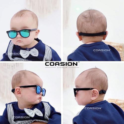 COASION Polarized Bendable Baby Sunglasses - Flexible Design with Strap for Infants 0-12 Months