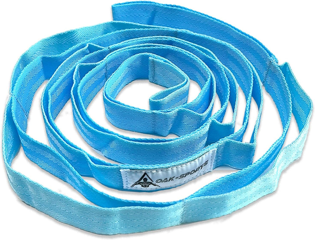 Skiennix Stretching Strap - Non-Elastic Yoga Strap with Loops for Physical Therapy & Pilates | Workout Guide Included