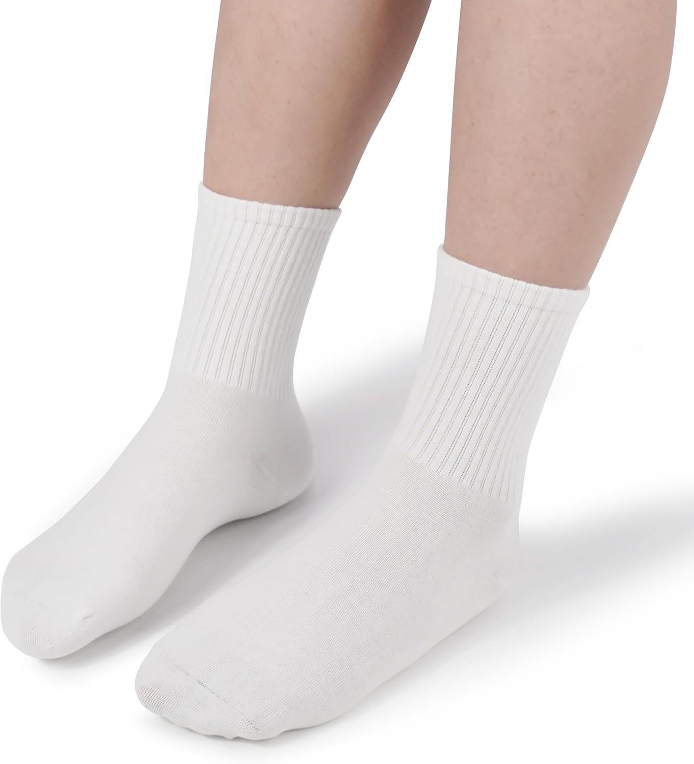 BomKinta Women Casual Calf Socks - Soft Cotton Crew Socks for Comfort | 6 Pairs, Size 5-10