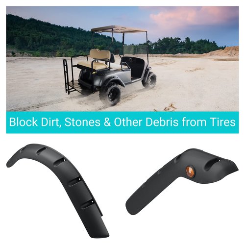 10L0L Golf Cart Fender Flares - Standard Fender Flares Front and Rear for EZGO TXT 1998-2013 Gas/Electric Carts with Metal Mounting Hardware Not Fits 48V Electric and Modified Cart