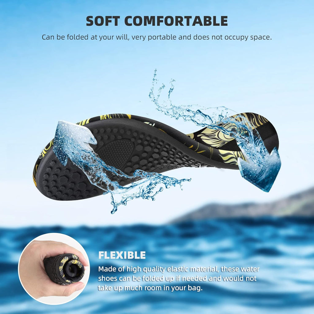 Skiennix Quick-Dry Water Shoes - Aqua Socks for Men & Women | Ideal for Beach, Yoga & Pool Activities