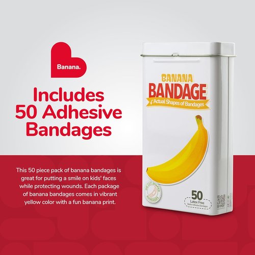 BioSwiss Self-Adhesive Bandage Set - Banana Shaped, Latex Free, Sterile Wound Care | 50 Count